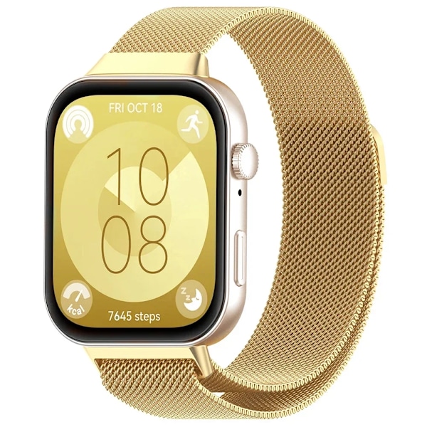 Milanese Loop Rem til Huawei Watch FIT 3 - Smart Magnetisk Rustfrit Stål Correa til Huawei fit3 2024 NYESTE Tilbehør pink gold 04 For huawei fit 3