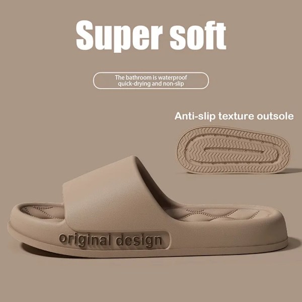 Män Trend Nya Sommar Tofflor Eva Non-Slip Mjuk Sole Moln Slides Kvinnor Sandaler För Hem Beach Inomhus Utomhus Män Flip Flop S black 36-37(foot 23CM)