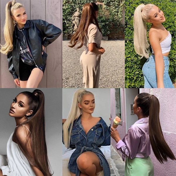 34 Inches Syntetiska Ponytail Hår Förlängning Clip I Falska Peruk Hårpiece Blond Omslag Runt Pigtail Lång Smink Overhead Pony Tail 1001A 34inches 85cm