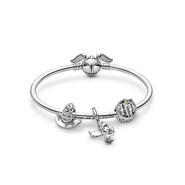 2024 Hot Säljning 925 Silverpläterad Magisk Lilla Harry Charm Pärla Hängande Lämplig För Pandora Armband Julkland CMS2037g