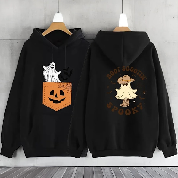 Halloween Spöken Y2k Hoodie Spökande Kvinna Kläder Hoodies Kvinnors Tröja Casual Halloween Lång Sla Kawaii Ghost Hoodies army green S