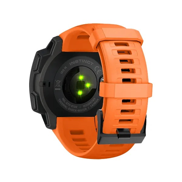 Rem för Garmin Instinct klockband Sport Silikonbyte Armband färg armband Snabbkoppling och borttagningstillbehör Orange