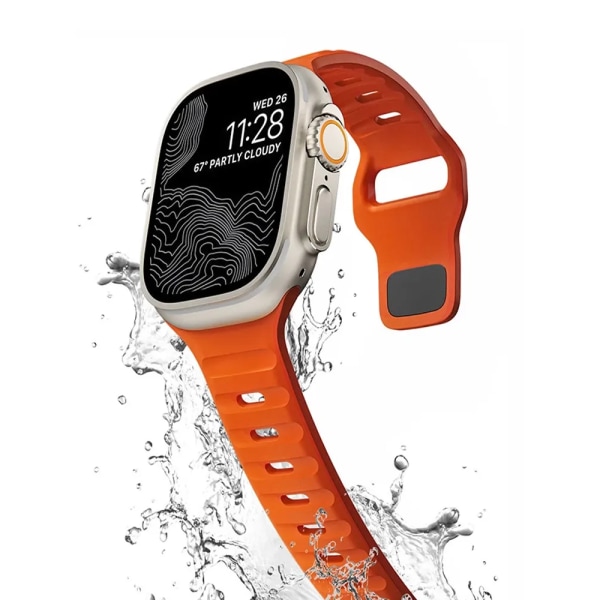 Silikonrem för Apple Watch ultra 2 band 44mm 49mm 45mm 42mm 40mm 41mm 38mm sport correa armband iwatch Series 7 6 3 se 8 9 Clover