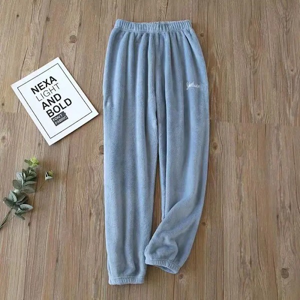 Hösten Vinter Casual Fleecing Pyjamasdräkt Varm Ull coffee Pants One size 40-70KG