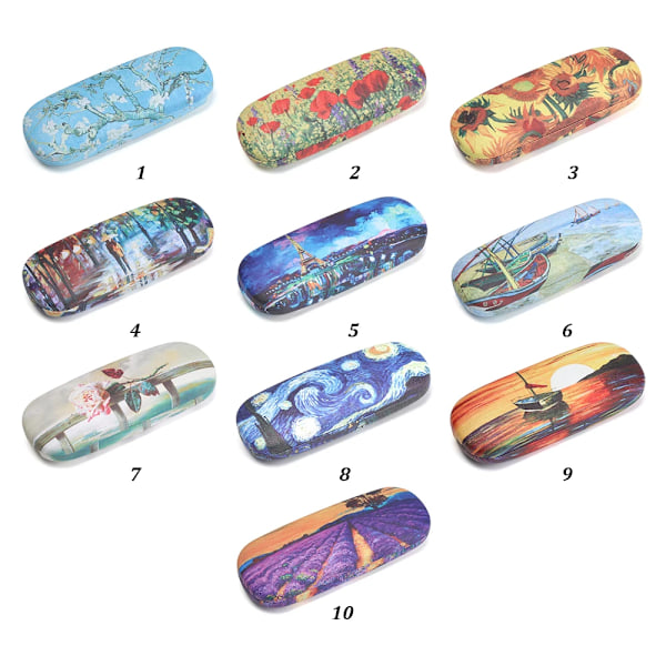 Fashion Olie Maleri Kunst Brille Etui Boks Hårdt Læder Læse Brilleetui Retro Floral Print Øjenbeklædning Beskyttelsesbriller Holn Der 7