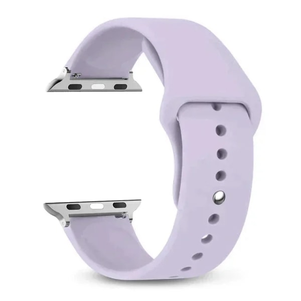 Silikonrem för Apple Watch -band 40 mm 44 mm 49 mm 45 mm 41 mm 38 mm 42 mm bältesarmband iWatch-serien 9 8 7 6 5 3 SE ultra 2 band 95 Light purple 38 40 41 mm S-M