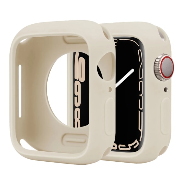 Mjukt case för Apple Watch 45mm 41mm 40mm 44mm 42mm 38mm Bumper Cover Protection Shell för iWatch Series 8 7 6 SE 5 4 3 Starlight white Series123 38MM