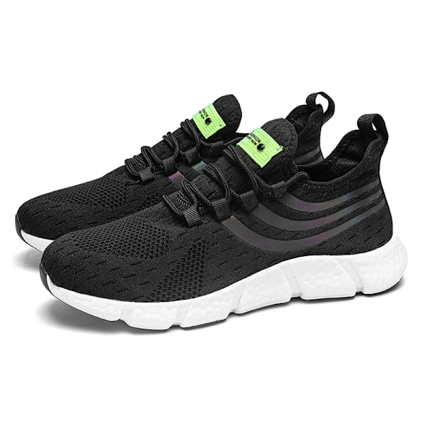 Herre Sneakers 2024 Originale Sneakers Vandring Mesh Åndbar Vulkaniserede Komfortable Casual Sko Til Kvinder Sko Gratis Forsendelse Black White 37