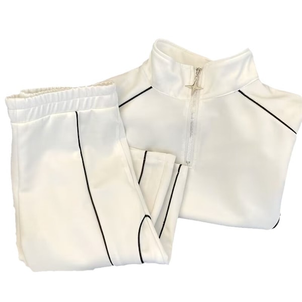 Casual Sportdräkt Herr Sommar Tunn 2024 Ny Sommar Pikétröja Kortärmad Shorts Herr Matchande Set White M