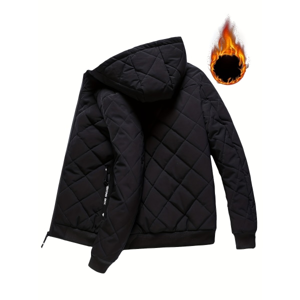 Luvjacka i varm fleece för män, Vinterjacka med casual Dark Gray M(48)