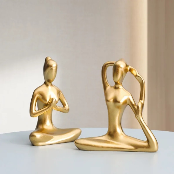 10 cm Abstrakt Kunst Resin 12 Styles Yoga Poser Figur Porcelæn Kvinde Statue Hjem Studio Indretning Ornament Ny Stue Dekoration Indhold K