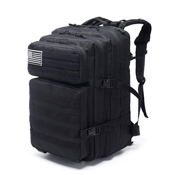 Amazon ulkoilun monitoiminen Molle-laajennusreppu Vaellusreppu Camping Vedenpitävä taktinen reppu Snake Black (With American Standard) 45L