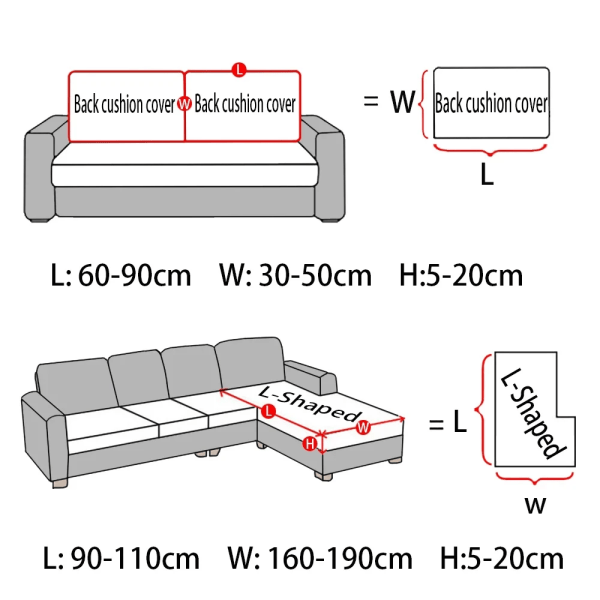 Elastisk sammetssoffa Cover för möbelskydd i vardagsrummet Avtagbar L-form Hörnfåtöljssofföverdrag Orange L-shaped