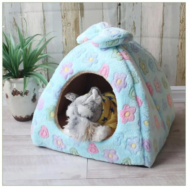 Hopfällbar kattsäng Cave Hideaway Kattunge Hus Hundar Matta Teddy Pomeranian Valptält Kennelbo Liten hund Chihuahua Mongoliska Yurts Star 25cm