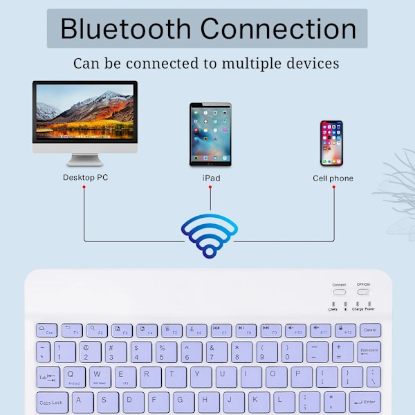 Mini Trådløst Tastatur Bluetooth Tastatur Til Ipad Telefon Tablet Bærbar Bluetooth Tastatur Og Mus Til Samsung Xiaomi Androidname sky blue-and mouse