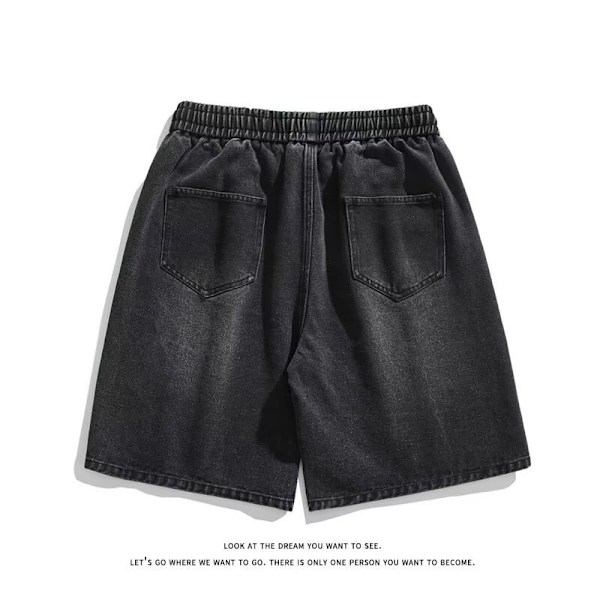 Denim Shorts, Miesten Shortsit, Kesän Ohut Malli, Löysälahkeiset Amerikan Trendi, Monipuoliset Casual Viisipistehousut Retro Blue L