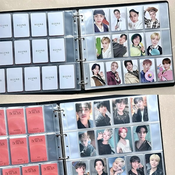 Suuri kapasiteetti valokuva-albumi Kpop-kansio Photocard-pidike Kpop-albumi 20 sisäsivua 6/7/8 ruudukkoa valokuvien keräyskirja S6 6 grids pages