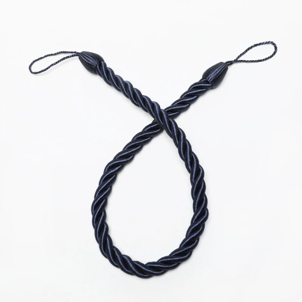 2 Styck Gardinbindare Rep Tie-Backs Handgjorda Gardinhållare Gardinerklämmor Hemtillbehör Dekorativt Navy