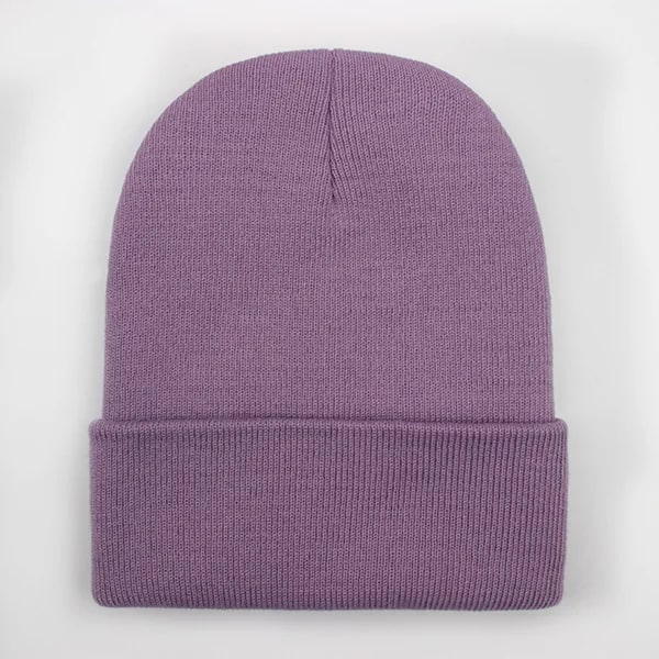 Solid Unisex Beanie Efterår Vinter Uldblandinger Blød Varmt Strikket Hat Mænd Kvinder SkullCap Hatte Gorro Ski Hatte 24 Farver Beanies Light purple