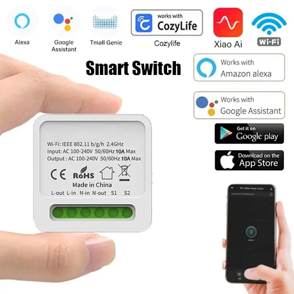 Tjuba Zigbee 3.0 Smart Ljus Switch, Smart Home Automation Diy Modul Afbryder Support 2 Way Control, Fungerer Med Hjemmet Smart controller