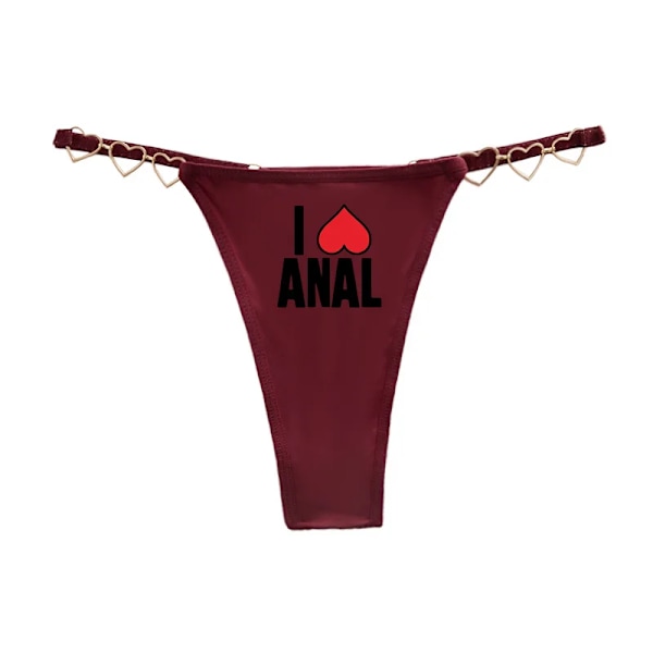 Anal Hjärta Sexig Het Stringtrosa För Kvinnor Älskar Dekoration Bomull Gren Låg Midja Underkläder Flickvän Fru Kärlek Gratis Och Rolig Stringtrosa Wine Red 2 EUR Size XS