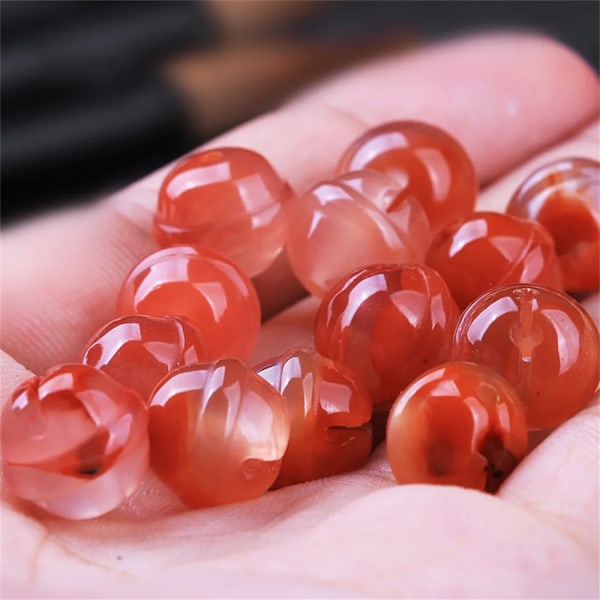 Sydrød Agat Løs Perle Ur 8Mm Separeret Perle Armbånd Halvfærdig Diy Streng Bodhi Tilbehør Vedhæng Juvel Ry 8mm 3pc