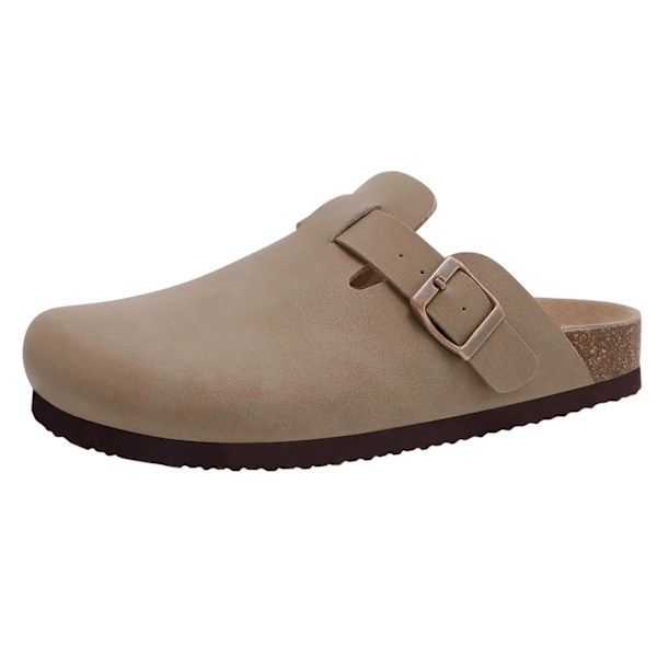 Shevalues Mode Clogs Tompa Kvinde Suede Clogs-Mules Blød Kork Fodseng Hus Sutsko Slip-On Klassisk Udendørs-På Modesandaler Cow Suede-BN2 44(fit 27.5cm)