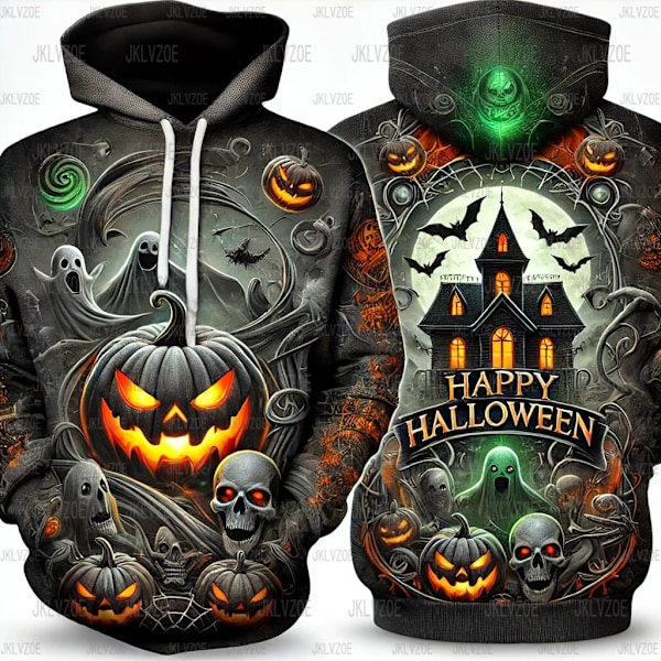 Syksyn Uusi Halloween Hupparit Painajainen Ennen Joulua 3D Tulosta Huppari Miehet Naiset Muoti Ylisuuri Rentun Paidan Pusero wjr818005-JCS 5XL