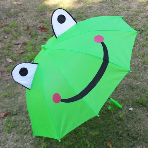 Söta barn paraplyanimering Kreativ tecknad film Långskaft 3D-öronmodellering Barnparaply för pojkar Flickor Present 2IN1-B