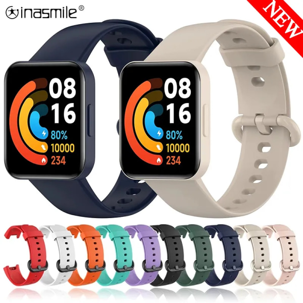 Silikonrem för Xiaomi Mi Watch 2 3 Lite Mi poco watch för Redmi watch 2 Lite 3 Active Wrist Redmi watch 3 lite armband A-Ivory White Mi watch 2 lite