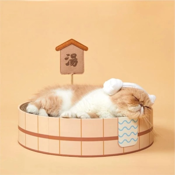 Ny japansk kattsäng skrapstolpe Bekväm kattsoffa slitstark wellpapp Rolig kattbo tillbehör för husdjur Scratchers