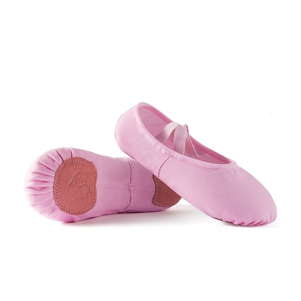 Toddler Barn Flickor Balettskor, Kohudssula Slitstark Canvas Balett Tofflor Dansskor Yoga Övningsskor pink CN33(EU31.5)