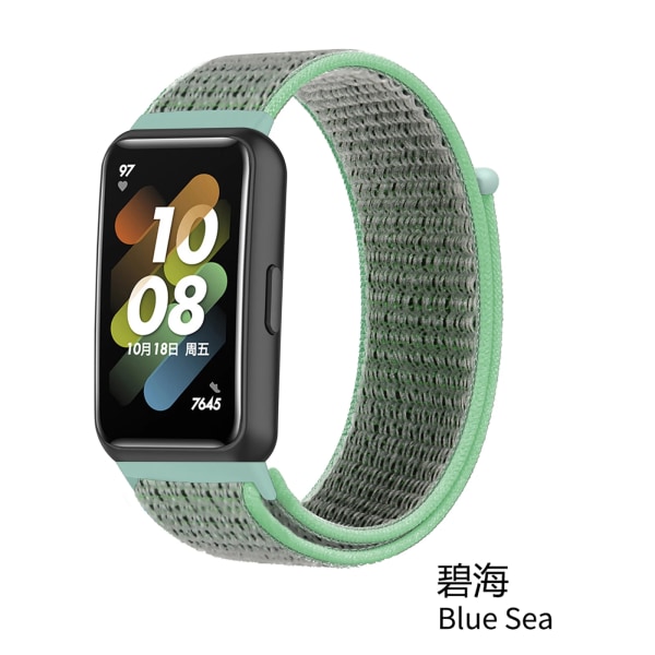 Nylon Rem För Huawei band 7 8 Sport Rem Smartwatch tillbehör Justerbart Ersättningsarmband För Huawei watch 78 blue sea For Huawei 7