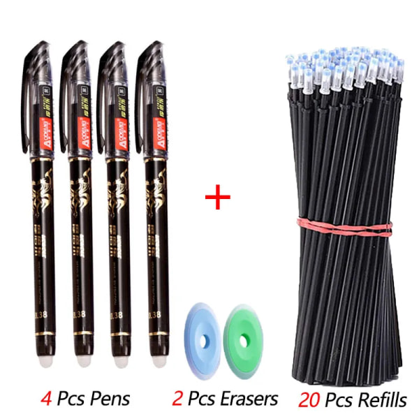 26 stk./sæt Kawaii slettelige penne 0,35 mm gelpenne vandtæt gelblæk papirskole skrivemateriale til noteringsbog kontorstuderende 26 Pcs Black Set