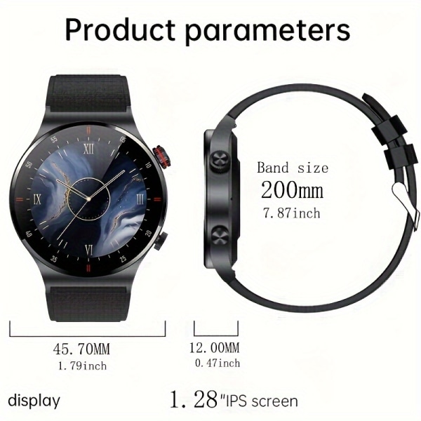 2023 New BT Call Smart Watch Men ECG+ PPG Full Touch Screen Sports Fitness Watch är lämplig för Android Ios Smart Watch