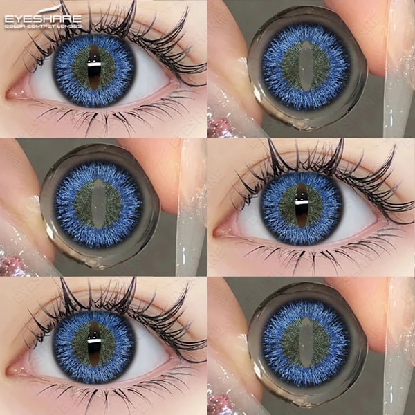 Eyeshare Farvede Kontaktlinser Til Øjne 1Pair Anime Cosplay Farvede Linser Blå Halloween Linser Kontaktlinser Beau Makeup DINOSAUR-BLUE 0