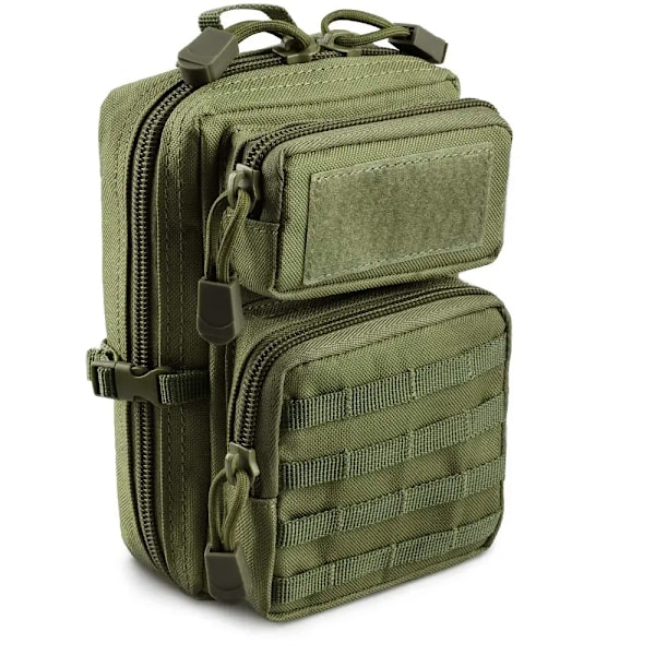 Taktisk Molle Utility Pouch, Telefonverktygsbälte Väska Medicinsk EDC IFAK Pack Mini Design av 3-dagars Ryggsäck för Vandring Fiske army green