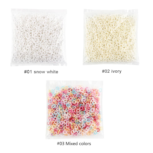 10mm 1000 stk/pose Imitation Perle Cirkel Akryl Ring Perler Runde Spacer Perle Til Smykkefremstilling DIY Håndlavet Dekoration ivory 1 bag