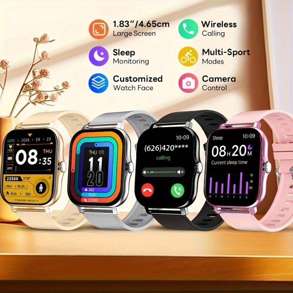 2023 NY Smart Watch 4,65 cmtum gratis rem Ringer/tar emot puls Blodsyre Sömnhälsoövervakning Stillasittande påminnelse pink