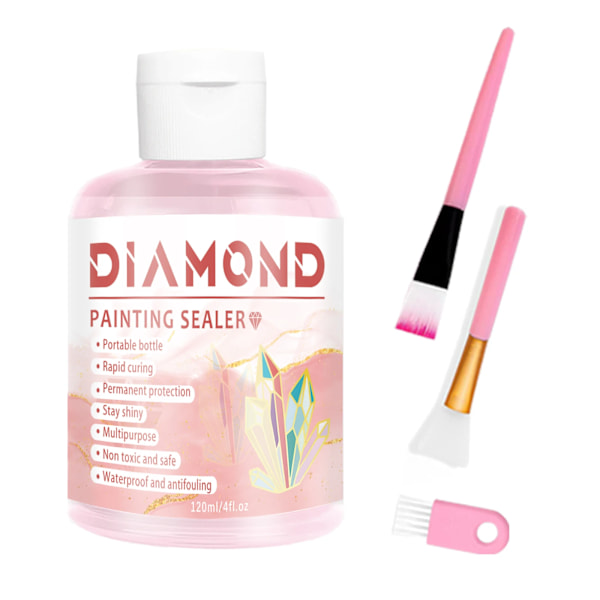 Diamantmaleri Sealer, 5D Diamantmaleri Lim Permanent Hold & Shine Effekt Sealer til Diamantmaleri og Puslespil Lim. 120ml