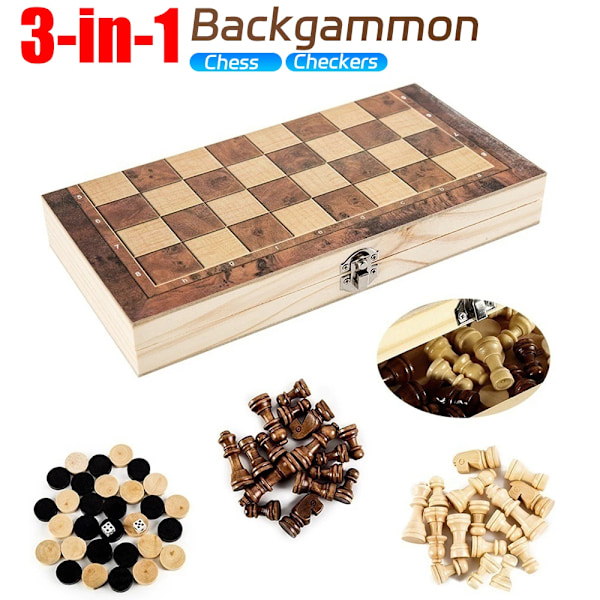 Professional Wooden Folding Chess Set Felted Game Board 24cm*12cm Interior Storage Adult Kids Gift Family Game Chess Board