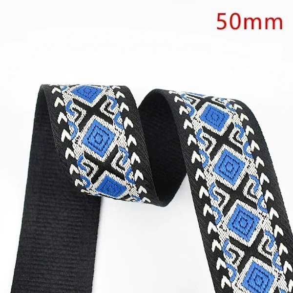 Meetee 38/50mm Jacquard Vävband för Sömnad Väska Rem Handväska Ersättningsband Bandage Bagageband Kläder Bälte DIY Tillbehör 13-50mm 1Meter