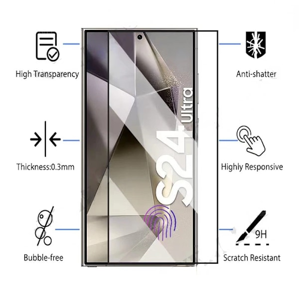 3 St Härdat Glas För Samsung S24 Ultra Plus S23 S22 Ultra Plus Fe A25 A24 A15 A14 A54 Scre Protector Full Skyddsglas Samsung A05S Tempered Glass