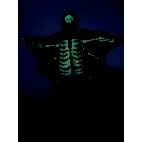 Glow I De Mörka Barnen Spökande Fladdermus Cape Halloween Kostyme Ghostly Bat 130