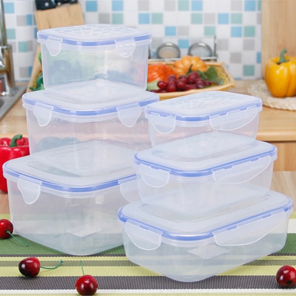 Lunchlåda i plast för barn Bento Box Matförvaringsbehållare för skolkontorsarbetare Utomhus Picknick Snack Måltid Mikrovågsugn 6 Storlek 820ml