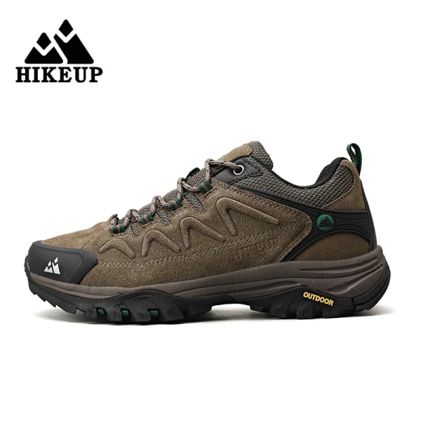 Läder Utomhusvandringsskor för män Turistvandringssneakers Bergsklättringsled Joggingskor för män Factory Outlet Green 41