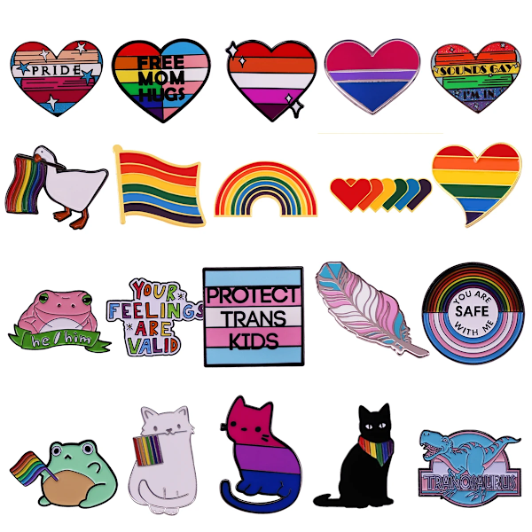 Hbt Homosexuell Kärlek Emalj Pins Rainbow Pride Broscher För Kläder Ryggsäck Emalj Märken Mode Smycken Accessoarer Gåvor WHITE 13