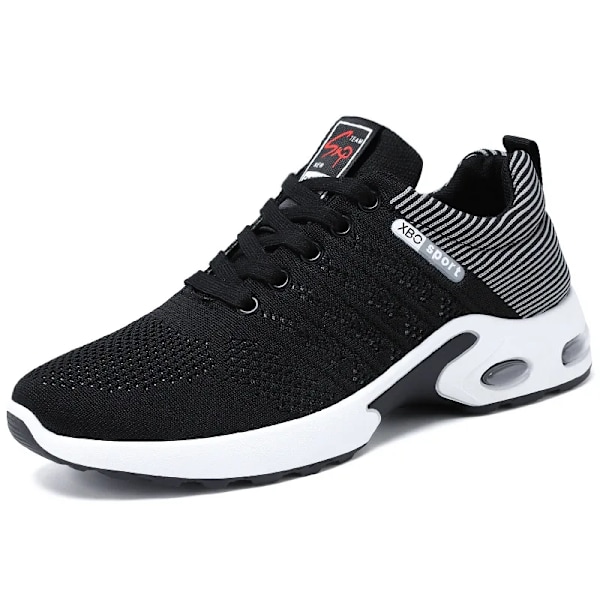 Skor Mäns 2024 Nya Män Skor Spets-Up Running Skor Ljus Casual Sneakers Män 9308 black and white 45