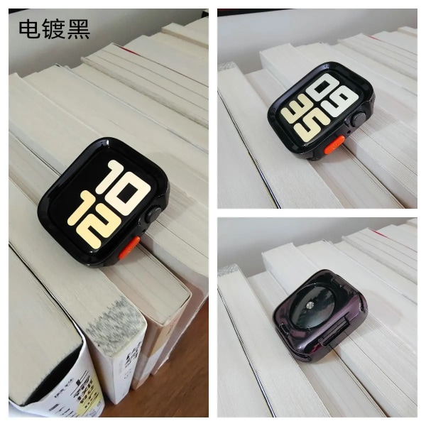 Tvåfärgad mjuk silikon tpu- case för Apple Watch Cover 9 8 7 6 Se 5 4 44 mm 45 mm skydd Iwatch Serie 41 mm 40 mm 49 mm stötfångare B8 40MM