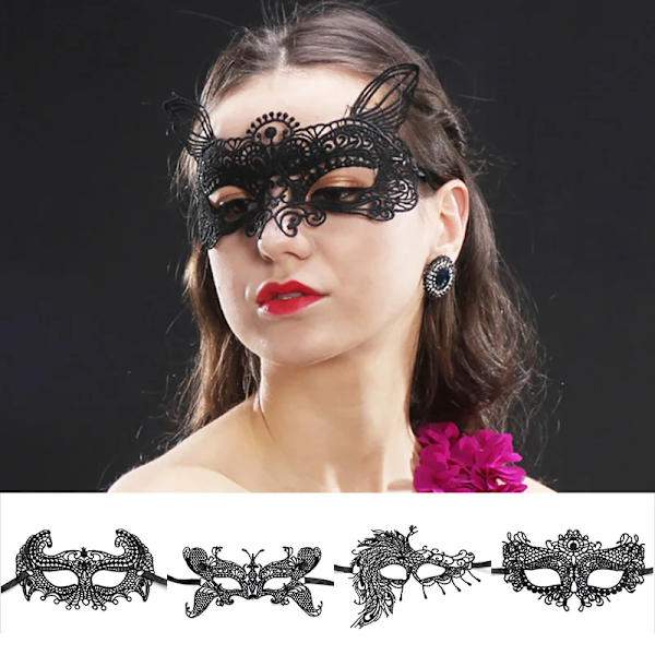 Naiset Ontto Seksikäs Pitsi Masquerade Kasvonaamio Cosplay Prom Juhlatarvikkeet Puku Karnevaali Juhlat Masquerade Yökerho Kuningatar Messu K 09